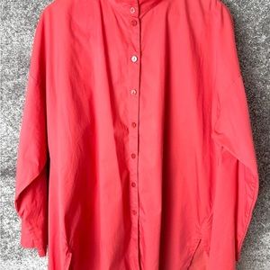 Stella Carakasi New Attitude Poplin Shirt Tunic Size XL Coral Side Slits